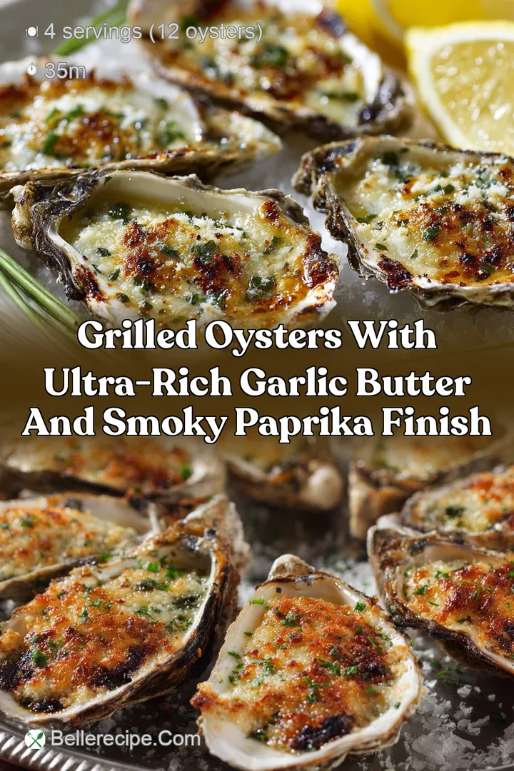 Grilled Oysters with ultra-rich garlic butter and smoky paprika finish