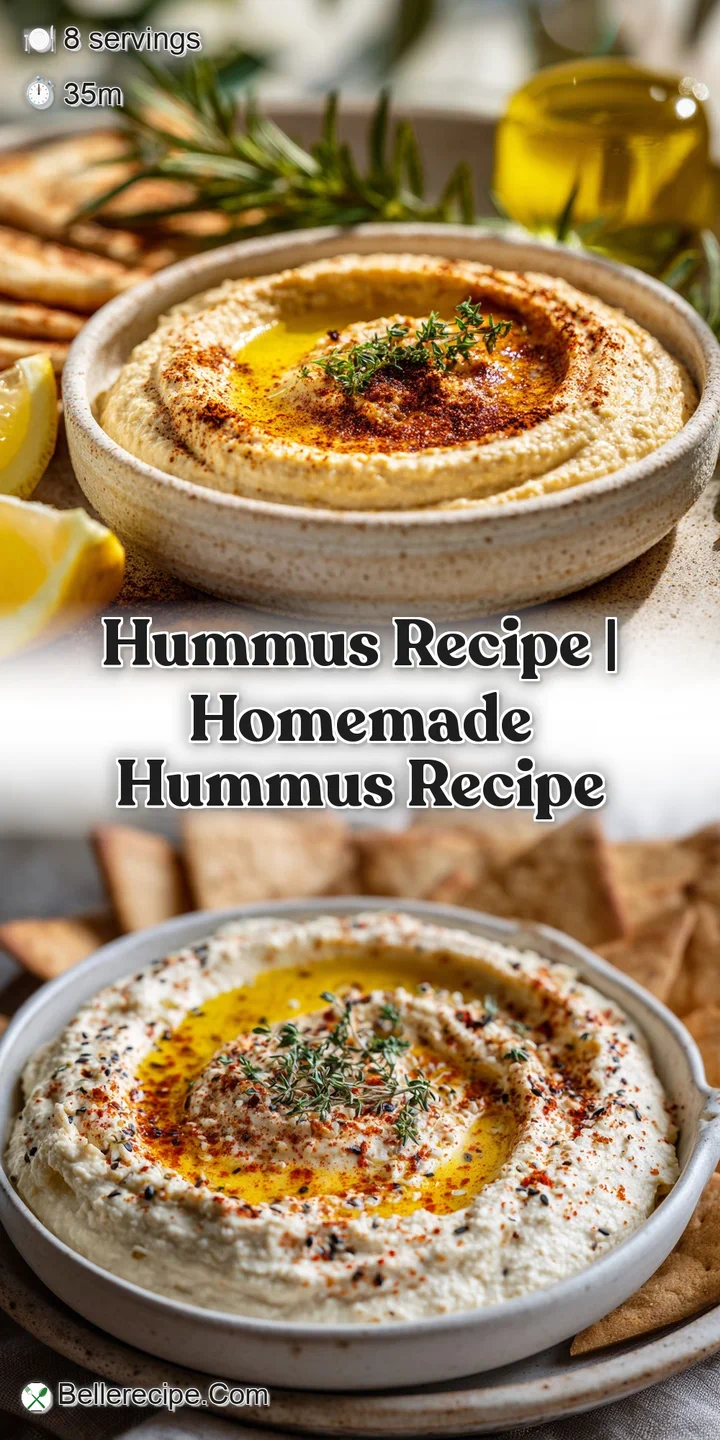 Close-up of rich, velvety hummus, highlighting its smooth texture and colorful garnish of paprika and fresh herbs.