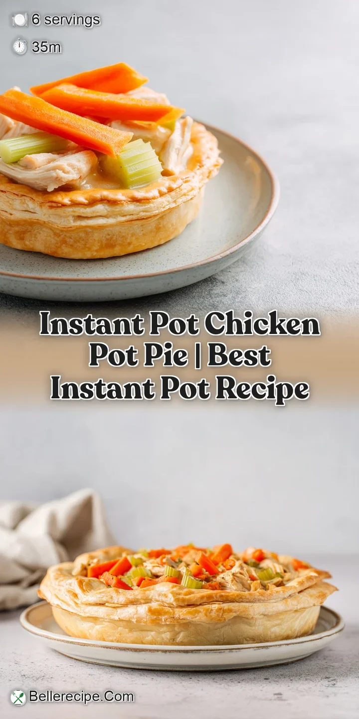 Close-up of a golden, buttery crust breaking to reveal a thick, steaming savory filling with bright orange carrots.