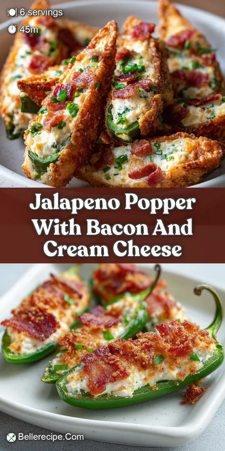Close-up reveals bubbly, melted cream cheese oozing from a crispy bacon-wrapped jalape&ntilde;o. Hint of spice, smoky, savory goo...