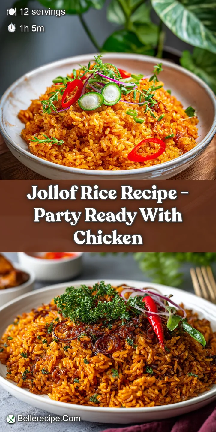 Close-up of fluffy jollof rice grains glistening with moisture, pepper skin visible, promising spicy depth of flavor.