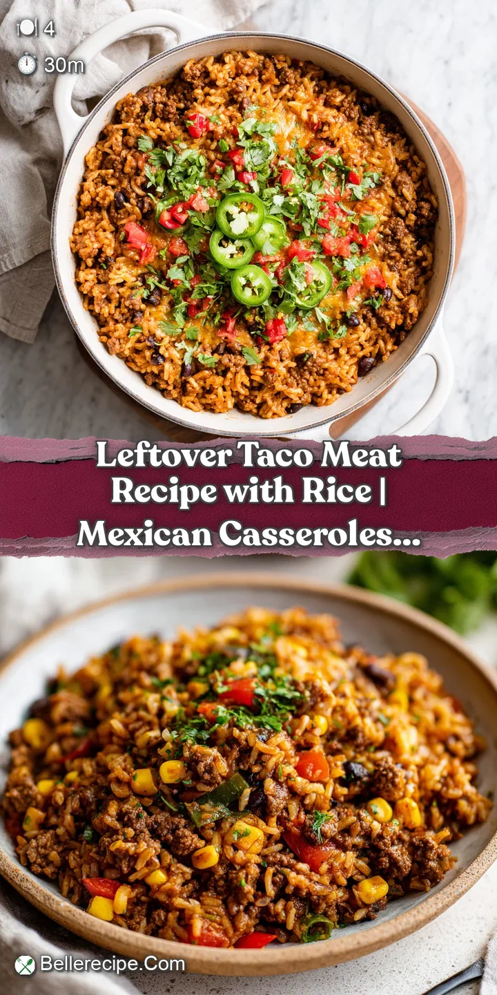 Close-up of warm, seasoned ground beef scattered over fluffy white rice with a bright green cilantro garnish.