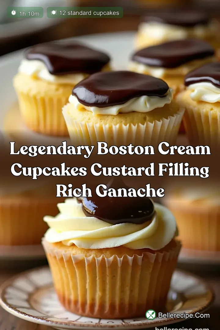 Legendary Boston Cream Cupcakes Custard Filling Rich Ganache