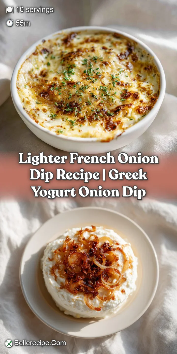 Close-up of cool, tangy French onion dip with visible onion strands. Bright green chives add a pop of color and fresh aroma.