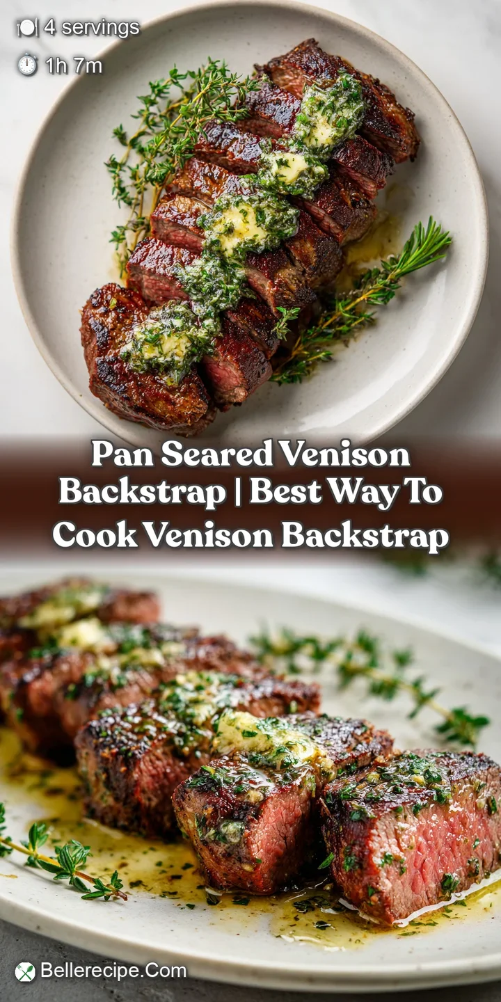 Close-up of tender venison steak with a beautifully caramelized crust, invitingly moist.