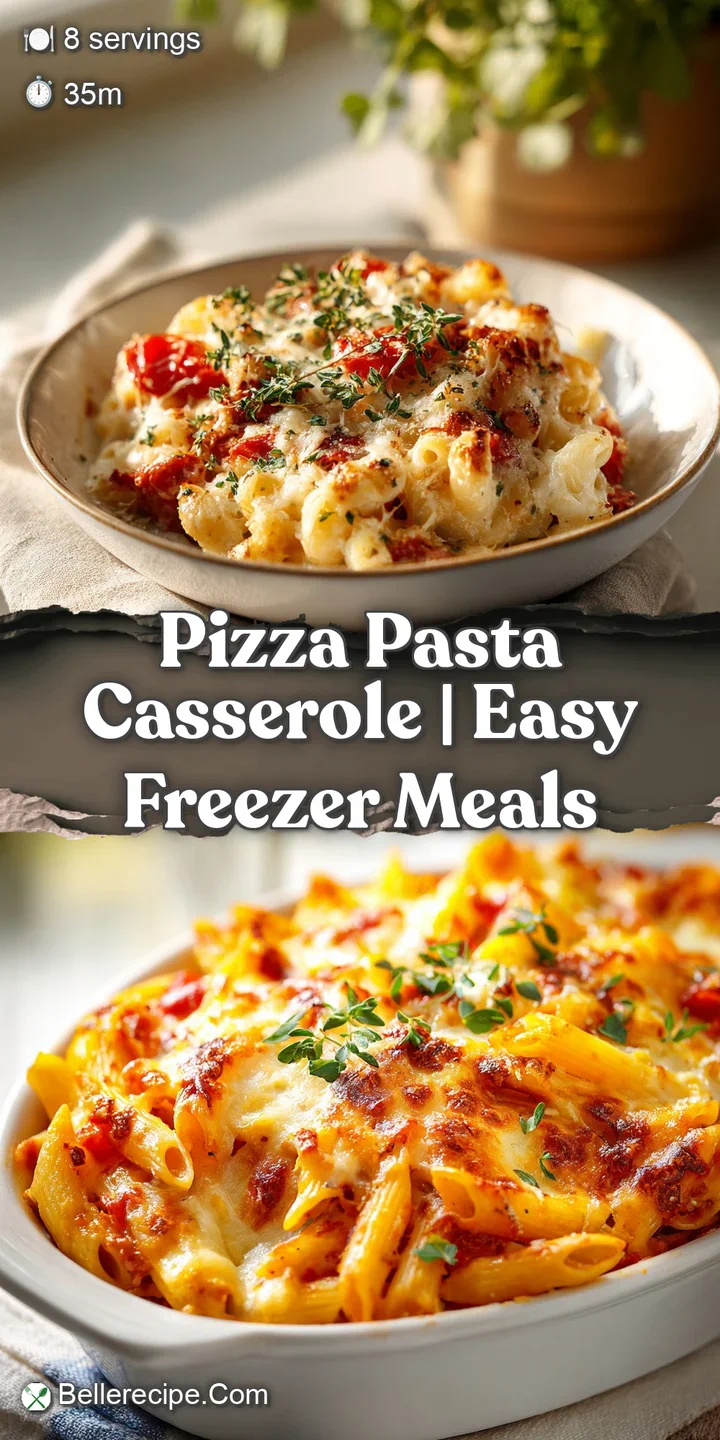 Close-up of golden-brown cheese bubbles and tender pasta strands coated in rich tomato sauce.