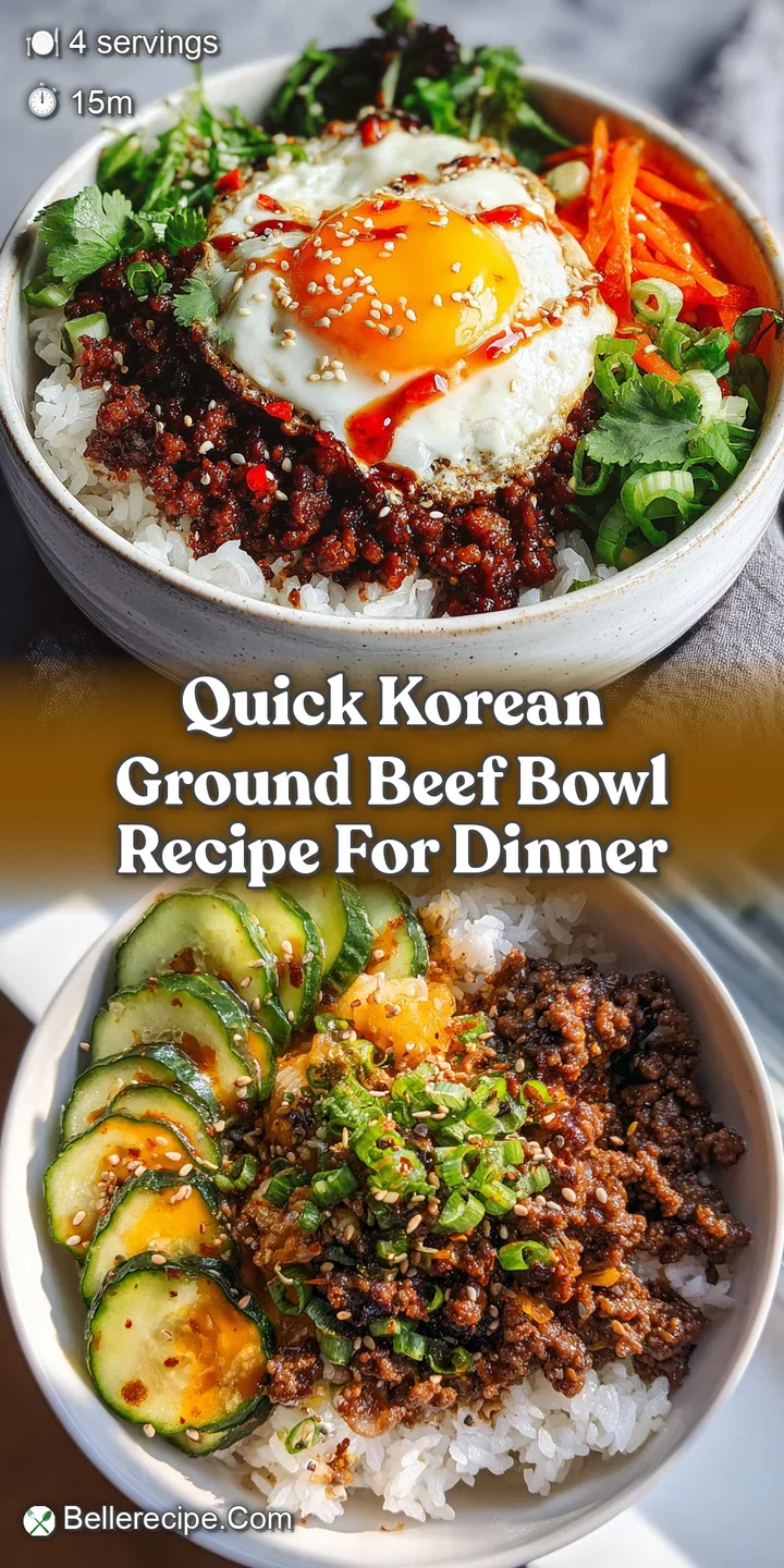 Close-up of glistening Korean ground beef, sesame seeds, and chopped scallions served over rice.