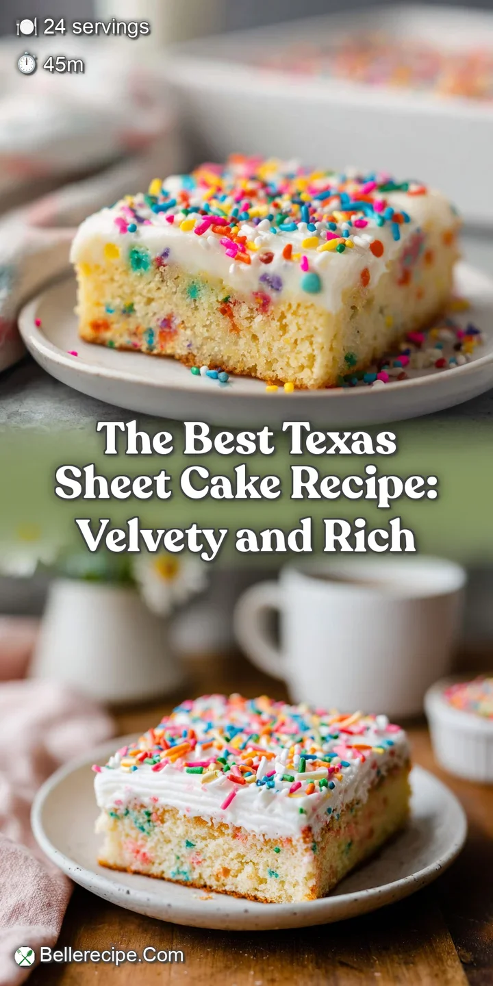 Close-up shot of moist chocolate sheet cake with a fudgy frosting. Visible air bubbles hint at its tender, delicate crumb.
