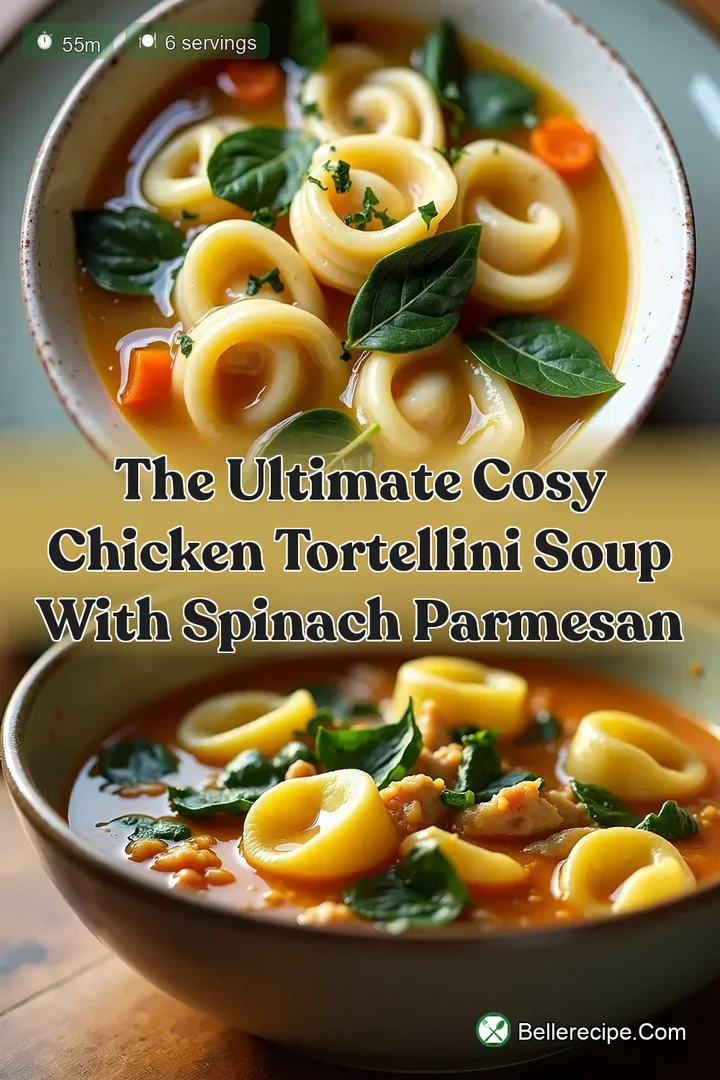 The Ultimate Cosy Chicken Tortellini Soup with Spinach Parmesan