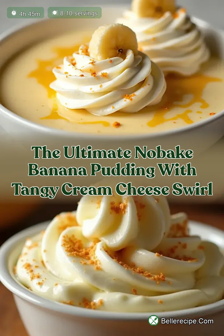 The Ultimate NoBake Banana Pudding with Tangy Cream Cheese Swirl