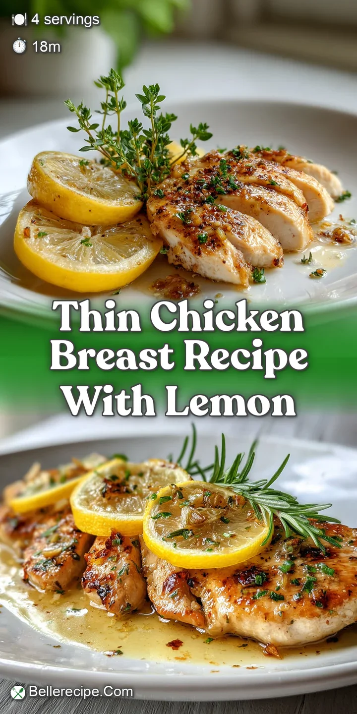 Juicy, browned chicken breast with glistening lemon-garlic sauce and flecks of green herbs in a tempting close-up.
