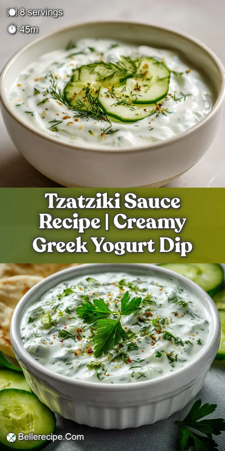 Close-up of vibrant, fresh tzatziki. Chunks of cucumber and bright green dill visible. Creamy texture and slight sheen.