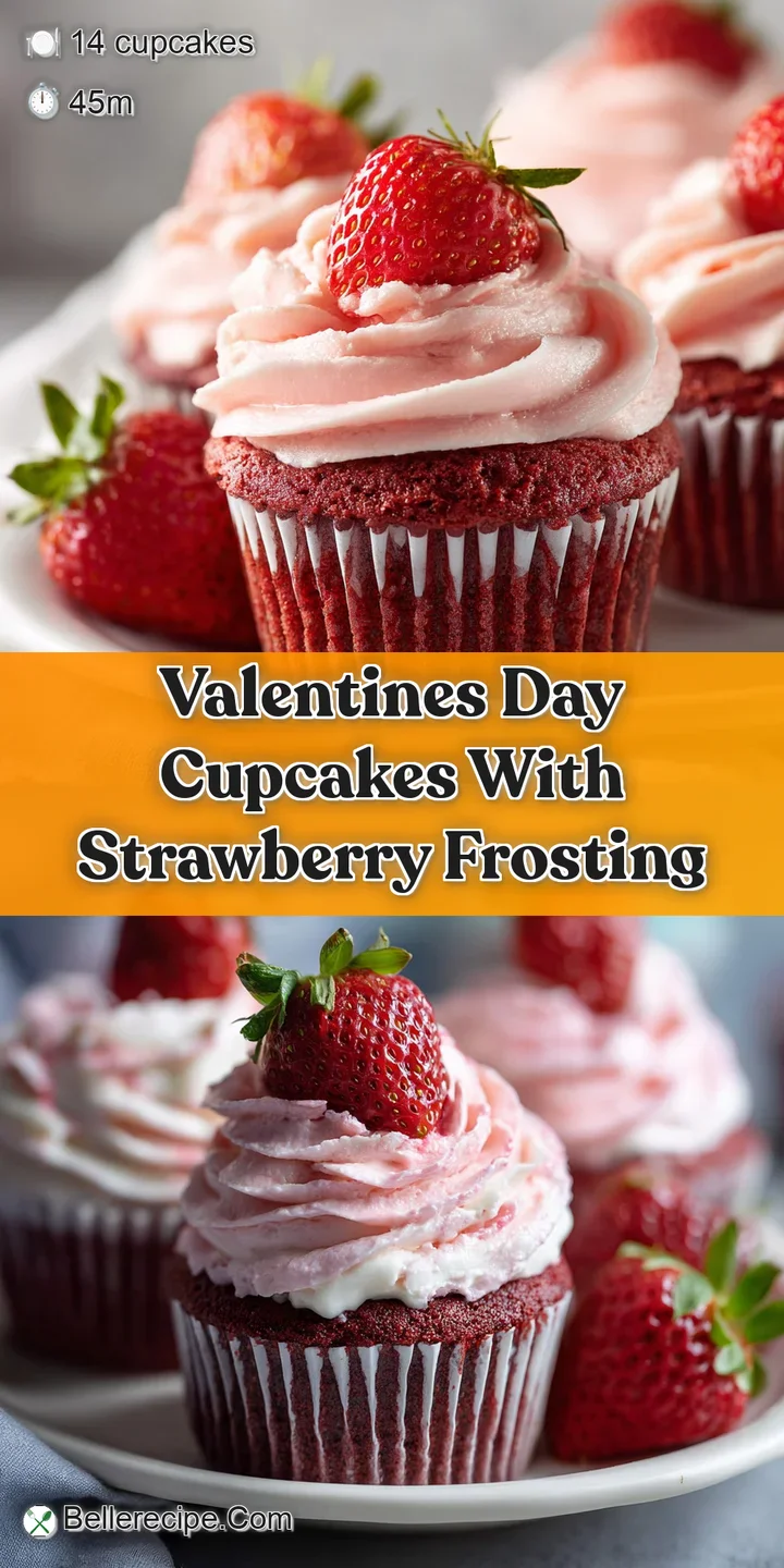 Close-up of a strawberry cupcake: creamy, rosy frosting swirled high with a dusting of colorful sprinkles. Moist cake peek...