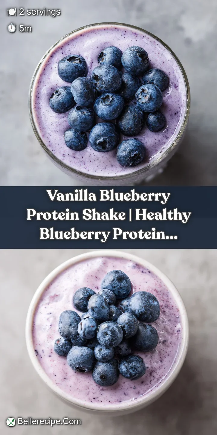 Close-up of a thick, creamy purple shake with a swirl of vanilla and a single fresh blueberry resting on top.