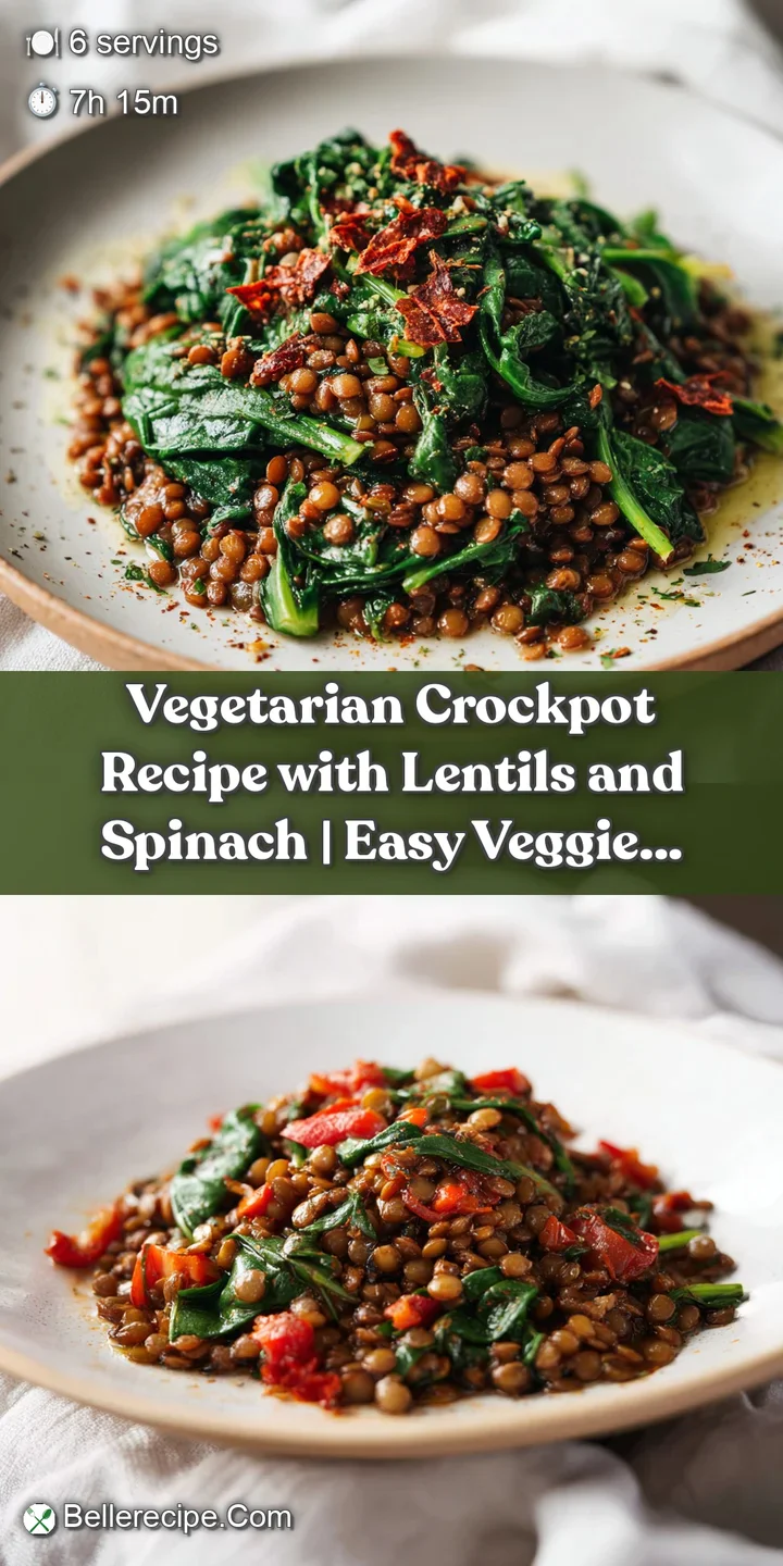Close-up of tender, dark green spinach wilted into a bubbling, warm lentil stew.
