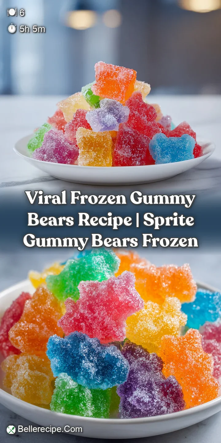 Close-up of vibrant, icy gummy bears, each a miniature frozen gem catching the light.