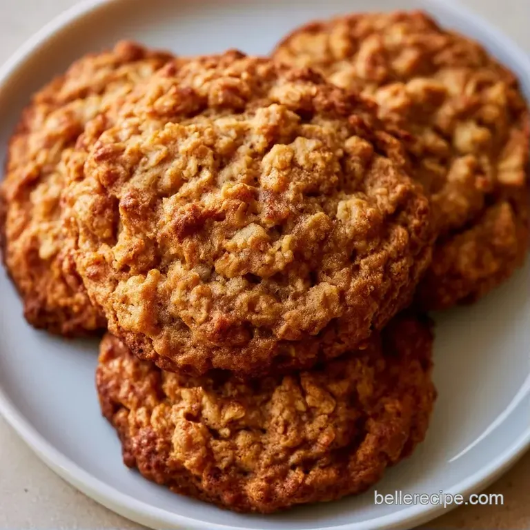 Neatly stacked chewy brown cookies on a white ceramic plate, accompanied by a glass of cold, creamy white milk.