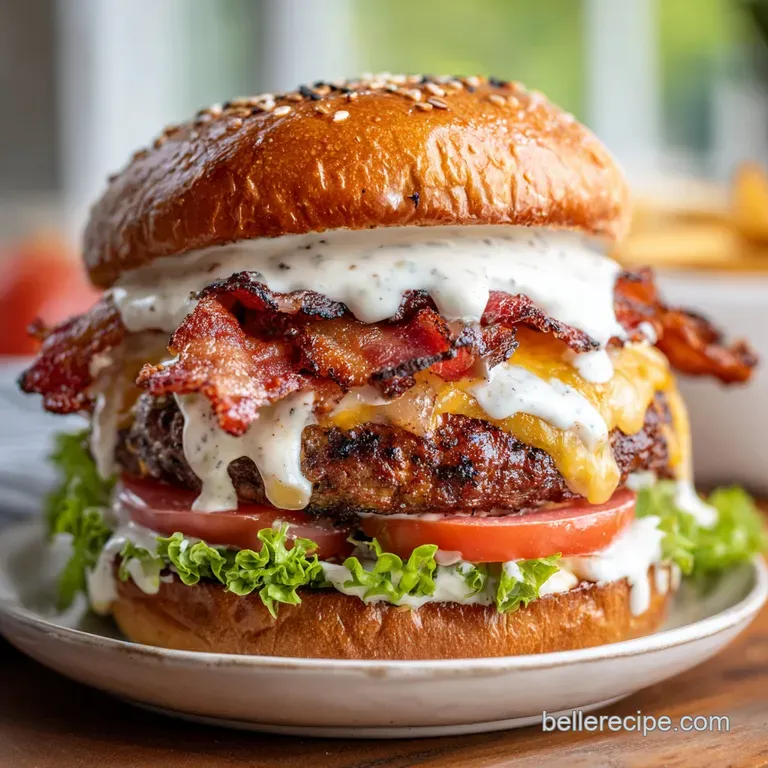 Crack Burger: Creamy Bacon Ranch Perfection