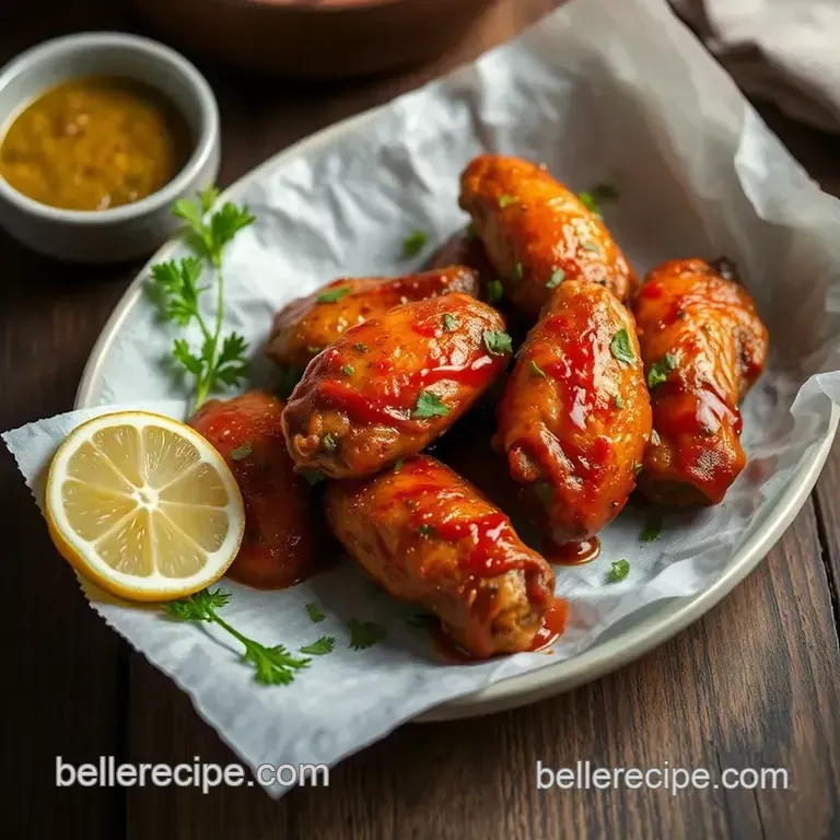 Bake Chicken Wings with Spicy Garlic Flavor presentation