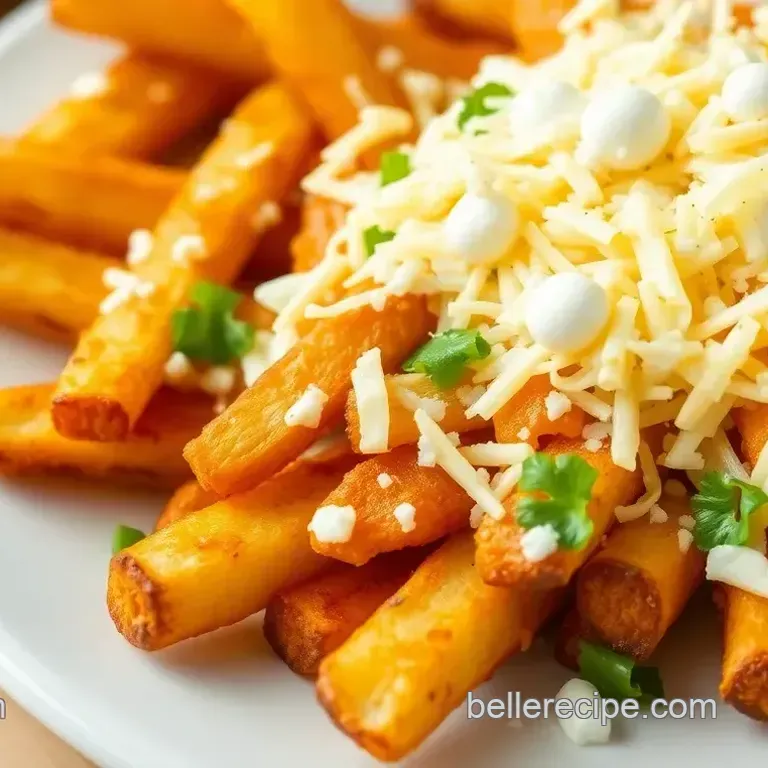 Baked Crispy Fries with Cheesy Boba Drizzle