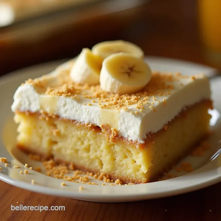 The Southern Belles Secret Ultimate Banana Pudding Poke Cake presentation