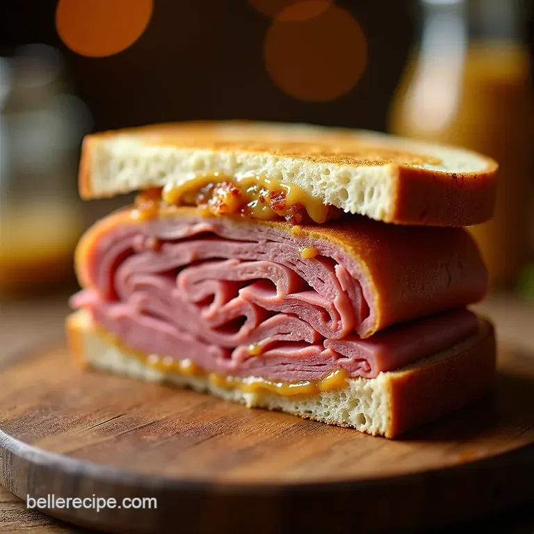 The Definitive DeliStyle Reuben Sandwich Corned Beef Kraut and Tangy Russian Dressing presentation