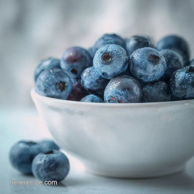 Elegant slice of layered blueberry dessert on a white plate. Whipped cream dollops and scattered fresh blueberries comple...