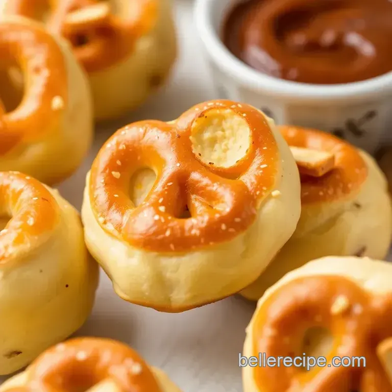 Boiled Pretzel Bites with Crunchy Chips presentation