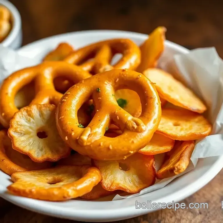 Soft and Chewy Boiled Pretzels with Crispy Seasoned Potato Chips