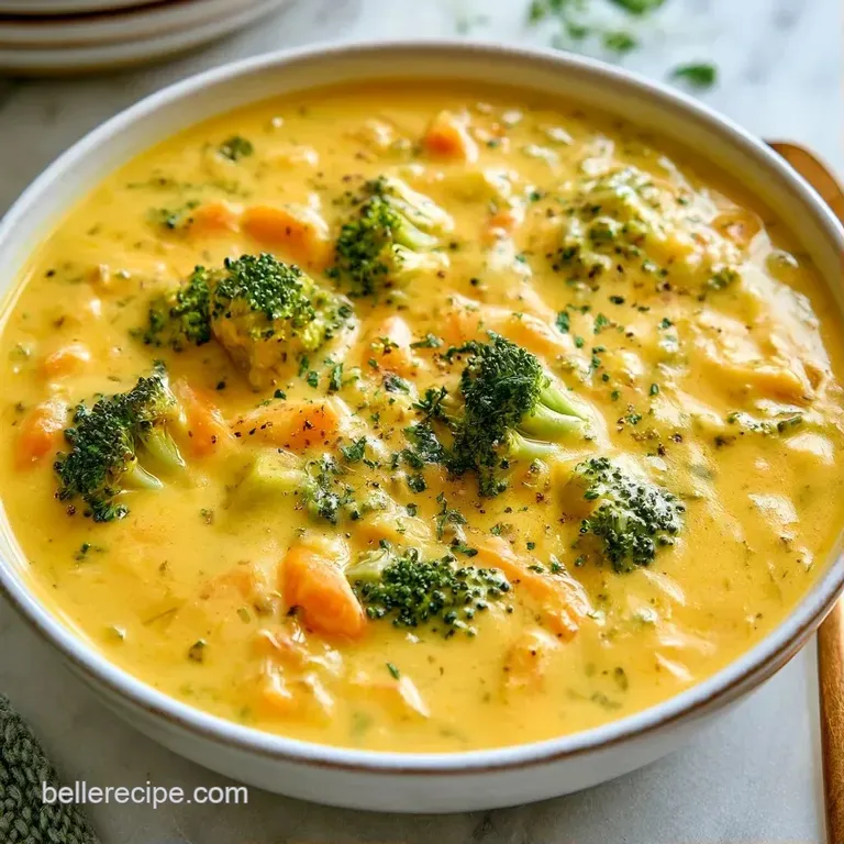 A steaming white bowl of rich yellow soup topped with a pinch of paprika and a side of crusty toasted sourdough bread.
