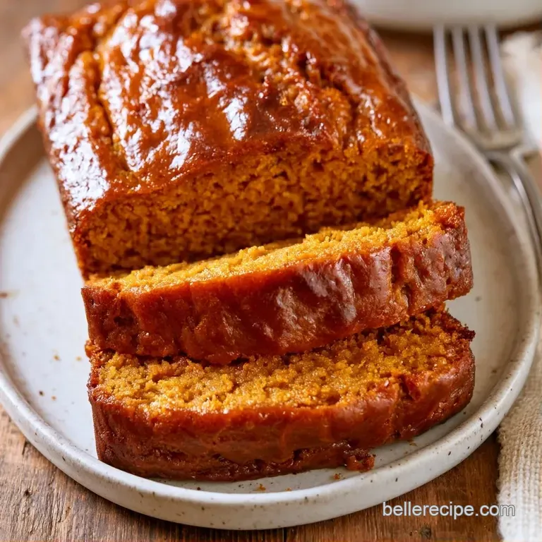 A thick slice of orange-hued cake topped with a melting pat of butter on a white ceramic plate with a linen napkin.