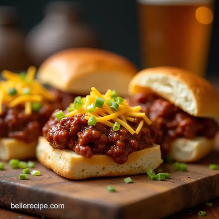The Ultimate Backyard BBQ Bomb Sloppy Chili Cheese Dog Sliders presentation
