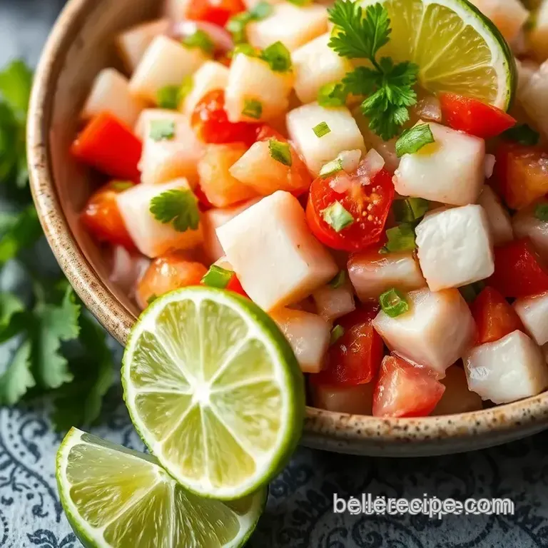 Chill Fresh Ceviche with Zesty Lime Flavor presentation