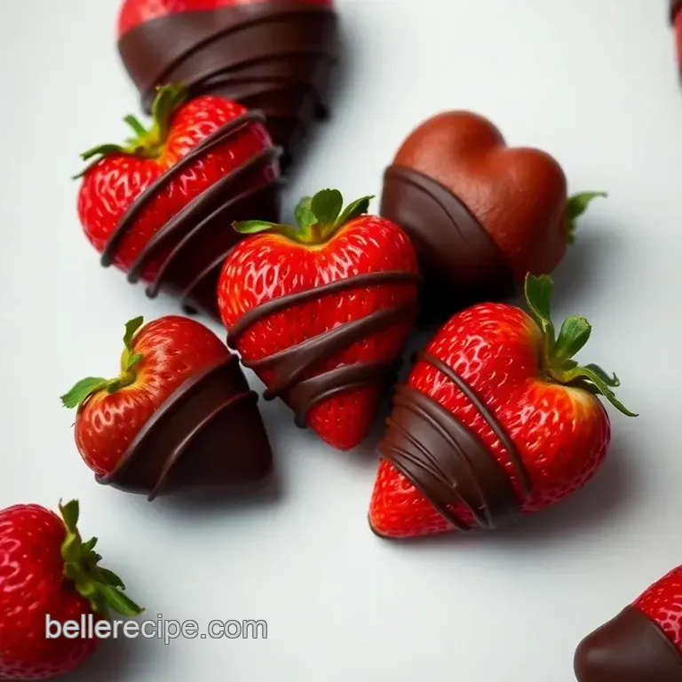 Chocolate-Dipped Strawberry Hearts presentation