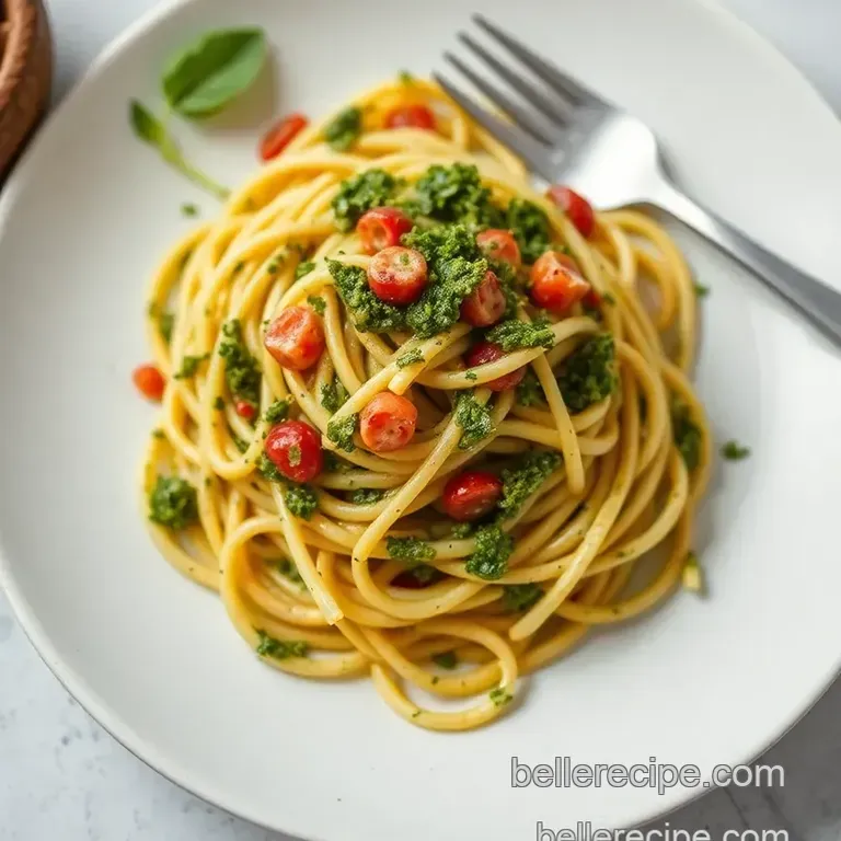 Classic Basil Pesto Pasta presentation