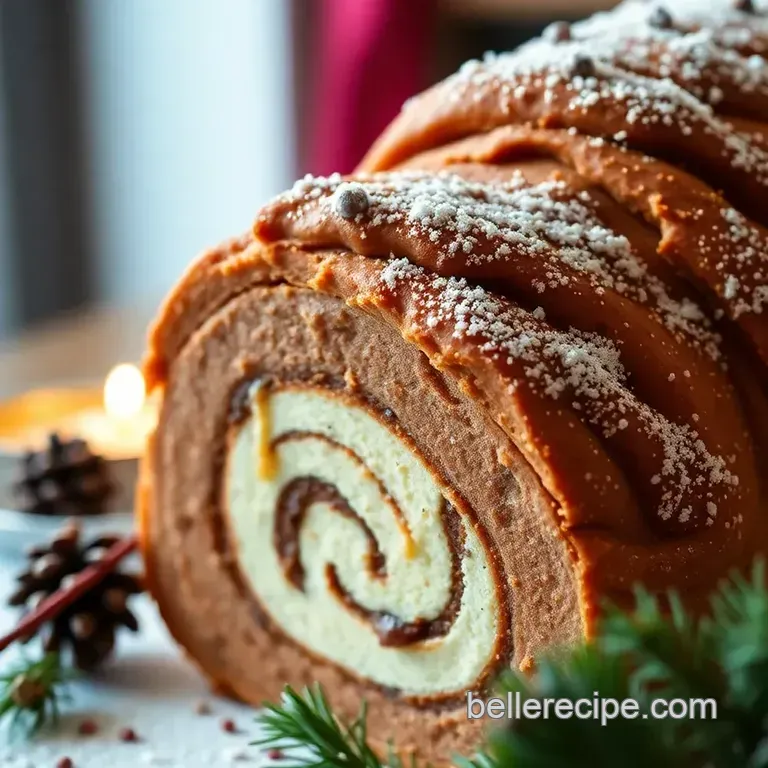 Classic Chocolate Yule Log (Bûche de Noël) presentation