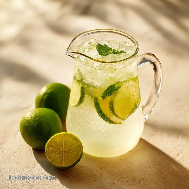 Chilled margarita glass with frosted salt rim, vibrant green liquid, and lime garnish