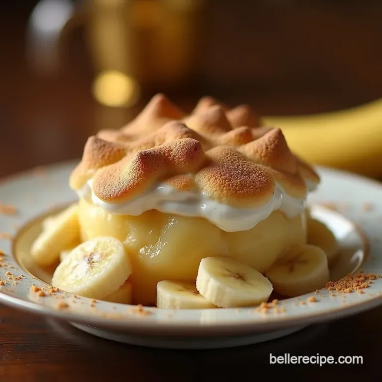 The Proper Pudding Classic Southern Banana Pudding with Toasted Meringue Topping presentation