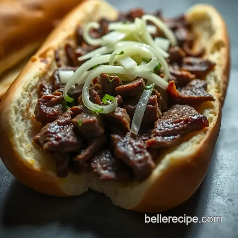 Classic Philadelphia Cheesesteak presentation