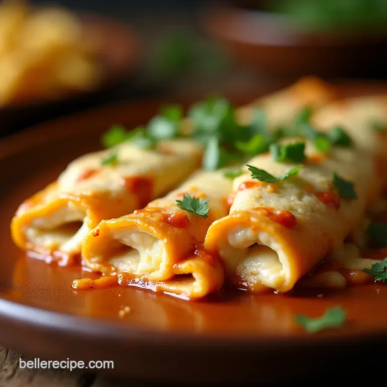 The Ultimate Comfort Velvety Cream Cheese Chicken Enchiladas presentation