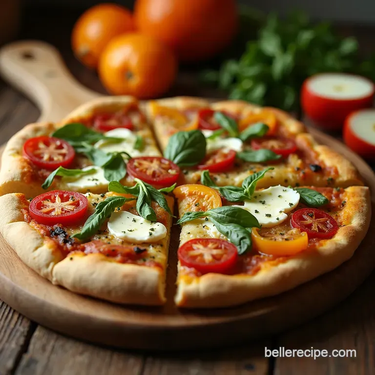 Sunshine Garden Veggie Pizza with Herbed Cream Cheese Swirl presentation