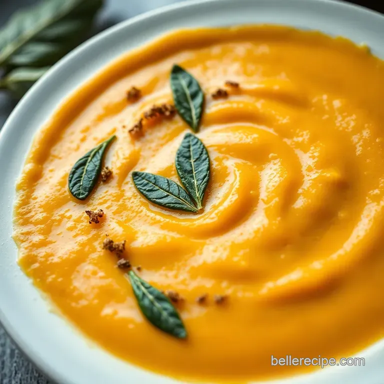 Creamy Butternut Squash Soup with Toasted Sage & Apple