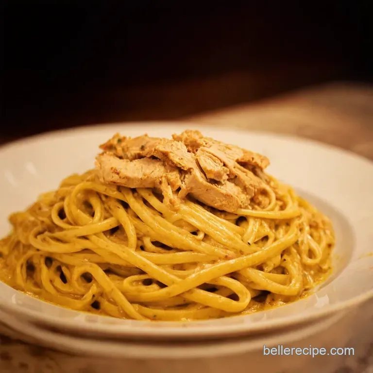 Creamy Cajun Chicken Linguine presentation