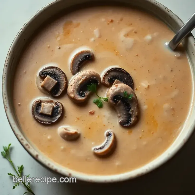 Creamy Comfort: Easy Mushroom Soup presentation