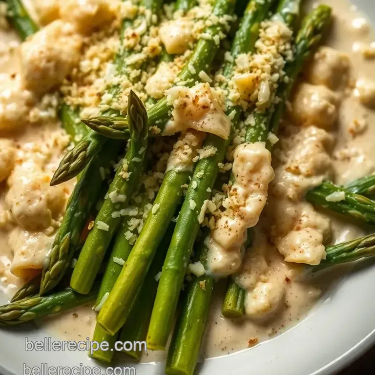 Creamy Garlic Parmesan Asparagus presentation
