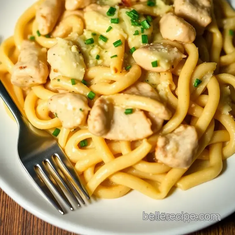 Creamy Garlic Parmesan Chicken Pasta presentation