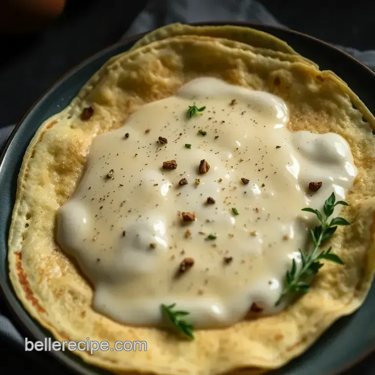 Creamy Herb and Garlic Crêpes with Fresh Cream presentation