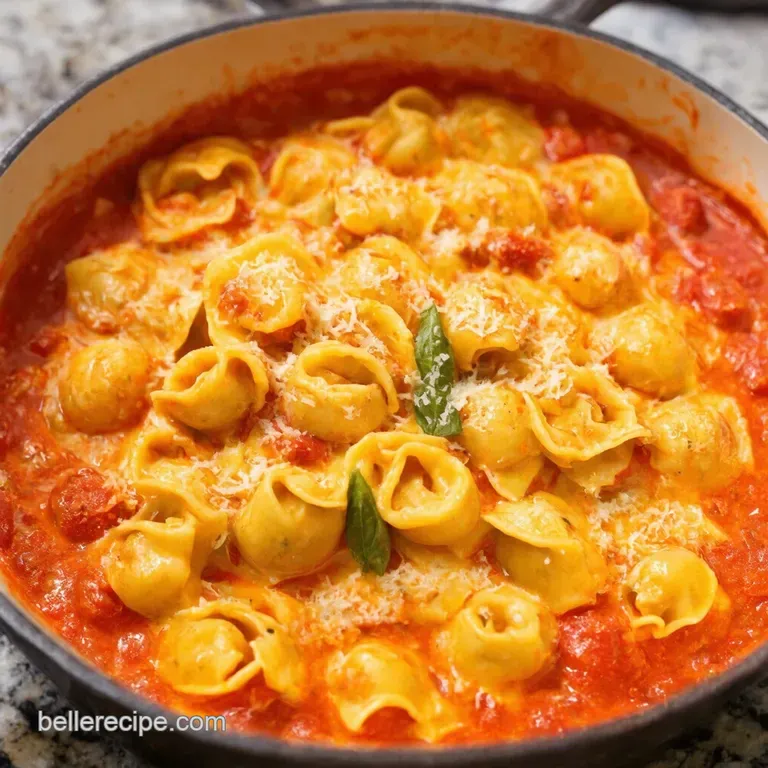 Creamy Tomato Basil Cheese Tortellini presentation