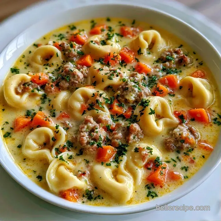 A white ceramic bowl filled with creamy soup, garnished with fresh parsley and a side of crusty toasted bread.