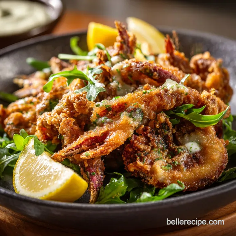Soft Shell Crab: Crispy Fried Perfection with Zesty Lemon Aioli presentation